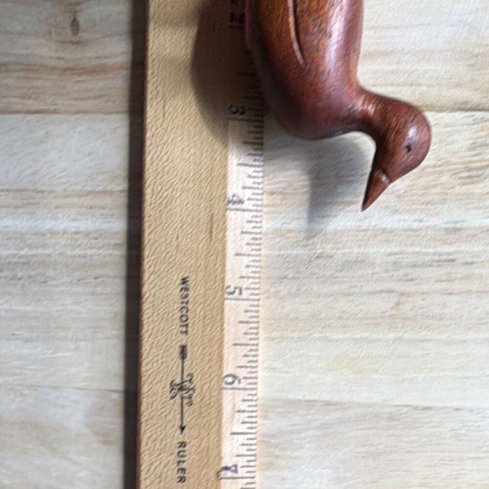 Hand Carved Wooden Duck Figurine Collectible, Brown, Approx. 4 Inches - Picture 10 of 12